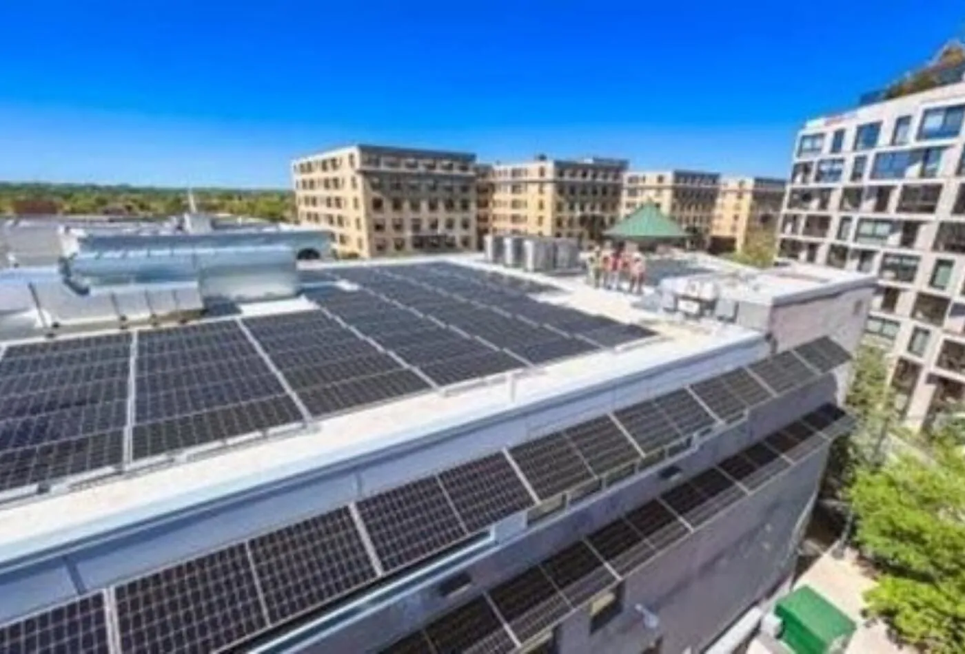 Rooftop solar array at the Festival Center
