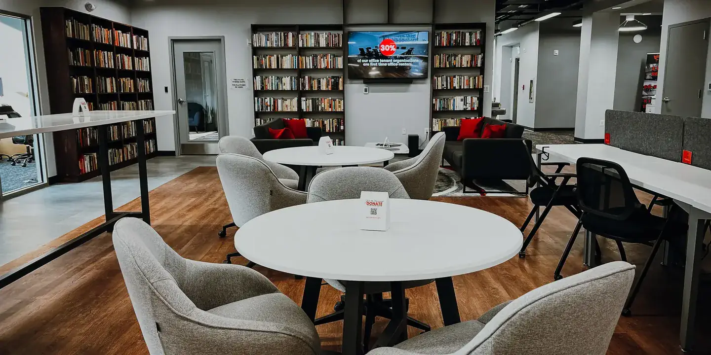 Shared workspace and library for the nonprofit tenants at the Festival Center