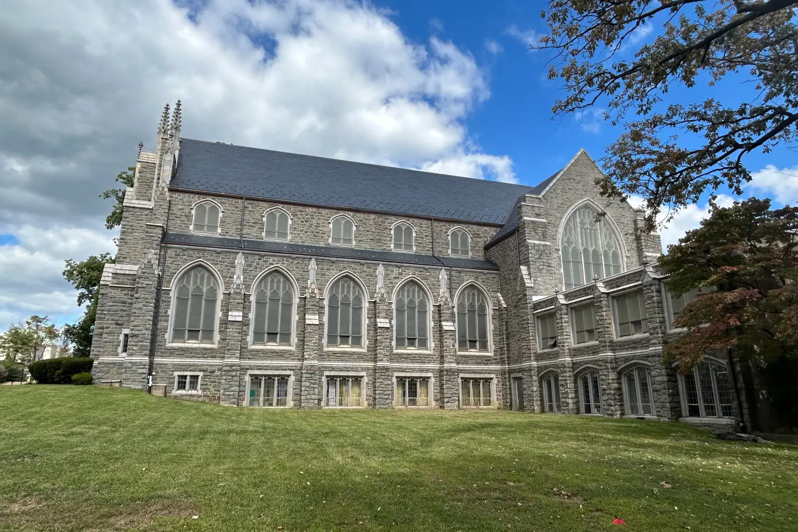 Simpson-Hamline United Methodist Church with its replaced slate roof