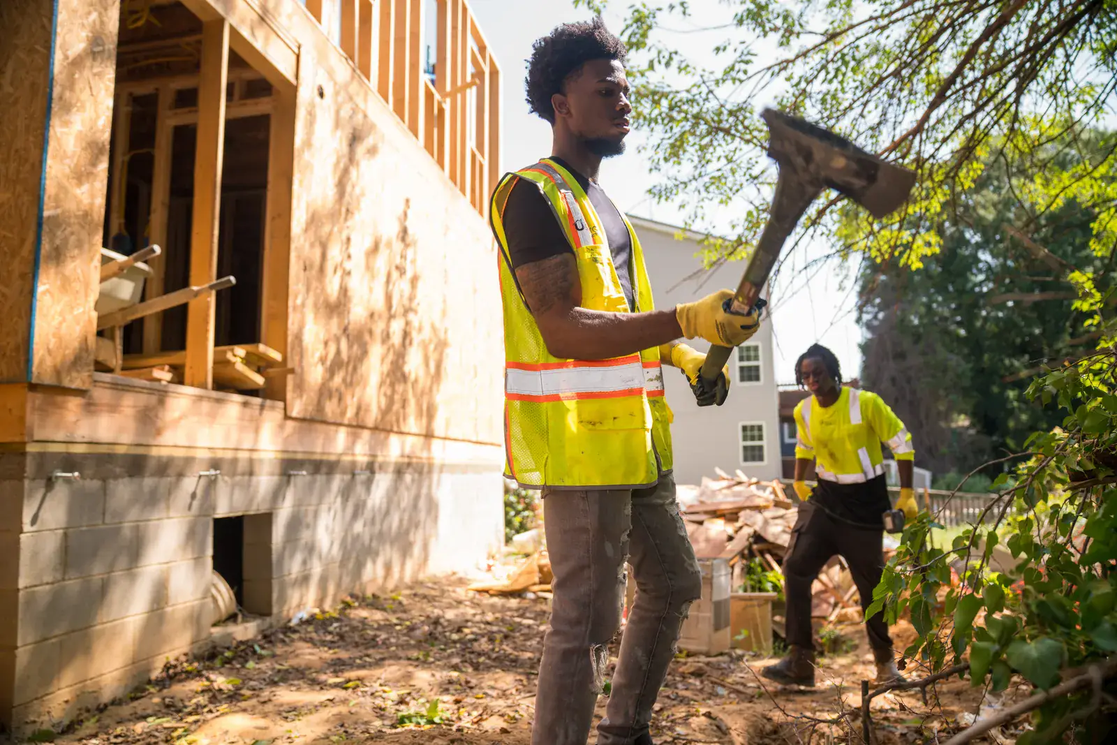Driving nails during exterior framing
